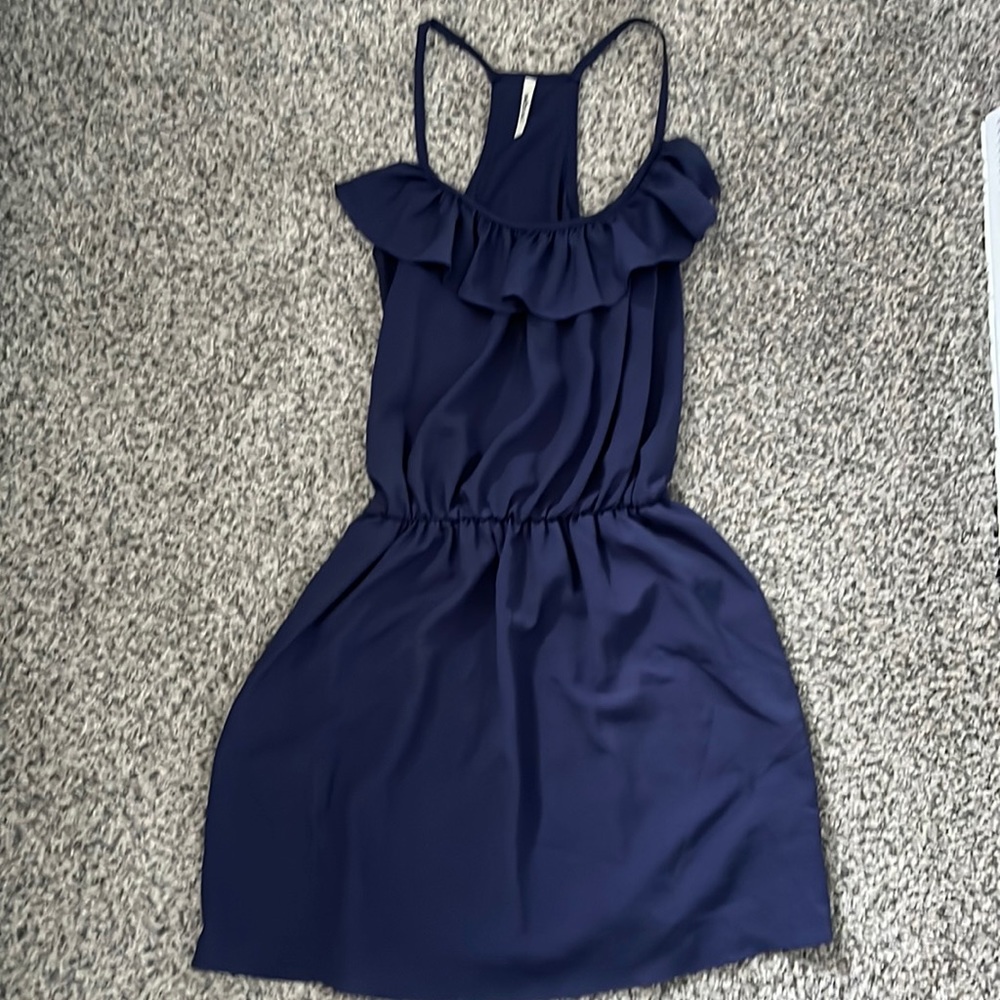 Blue Ruffle Mini Dress